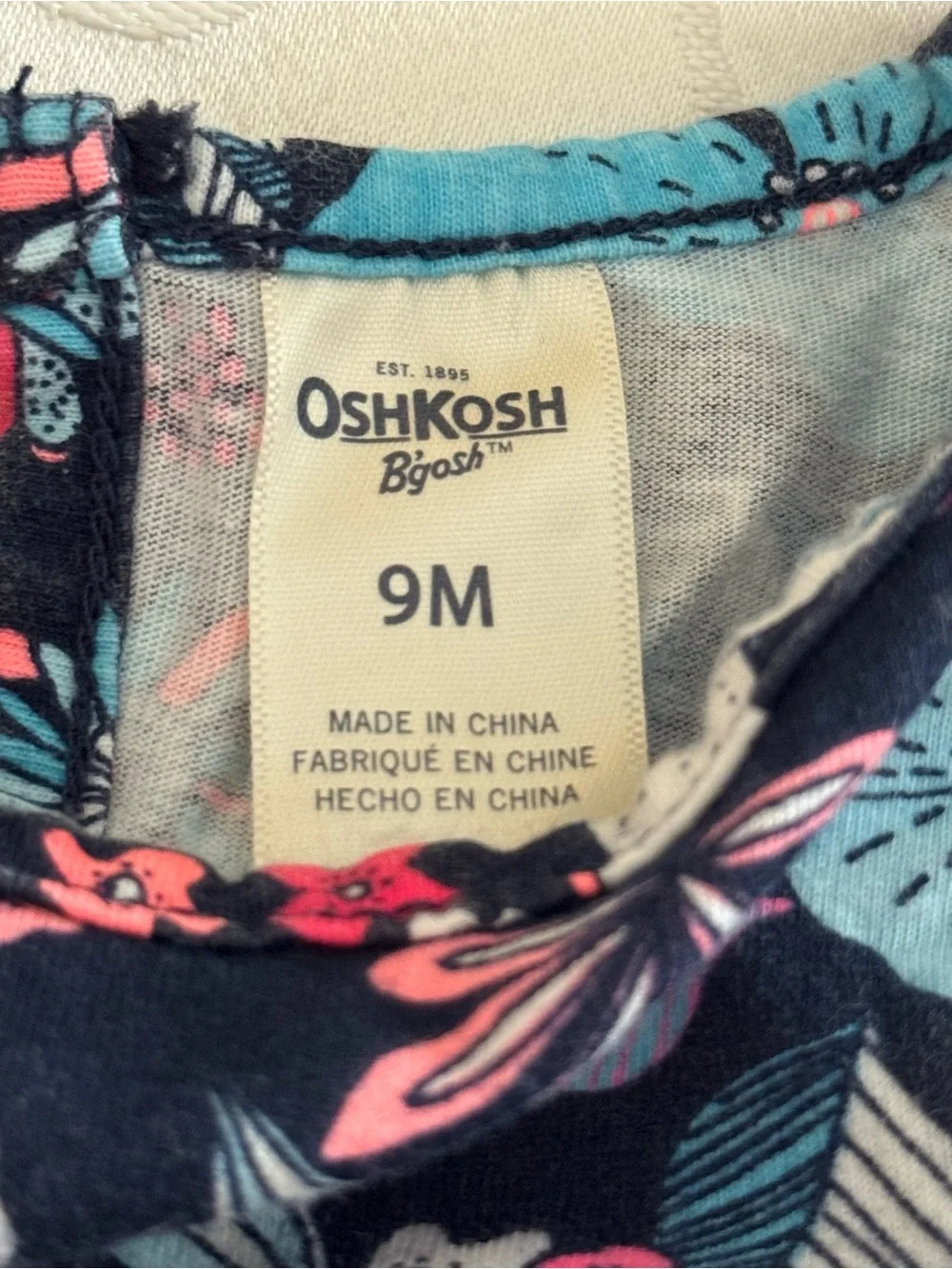 NWOT OshKosh Baby Girl Navy Floral Flutter Top Aqua Leggings Set 9M